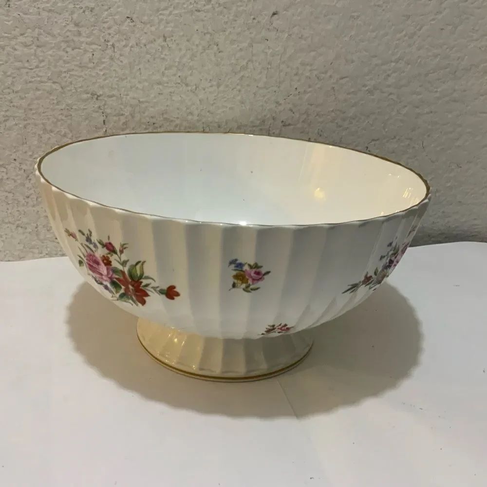 Royal Worcester Witley Garden Centerpiece Large Fruit Bowl Footed Flowers